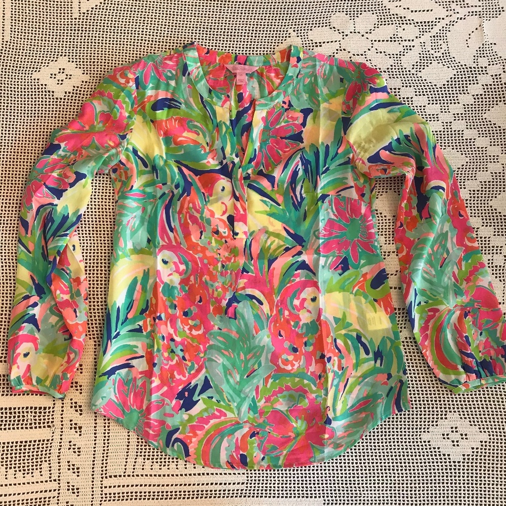 XS Lilly Pulitzer Silk Elsa Top